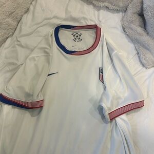 US Nike White Jersey with Red and Blue Trim